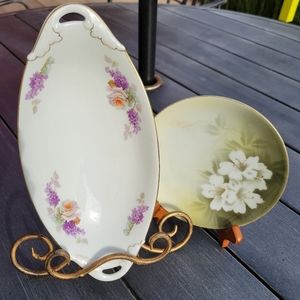 Vintage Bohemia Czechoslovakia Dish &     RS Germany Saucer ~ VGUC